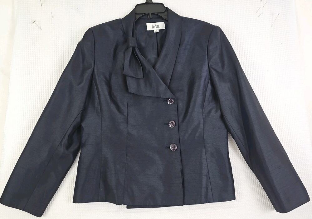 Le Suit~Woman Size 14~ Midniht Fully Lined Blazer Jacket Office To Evening Wear.